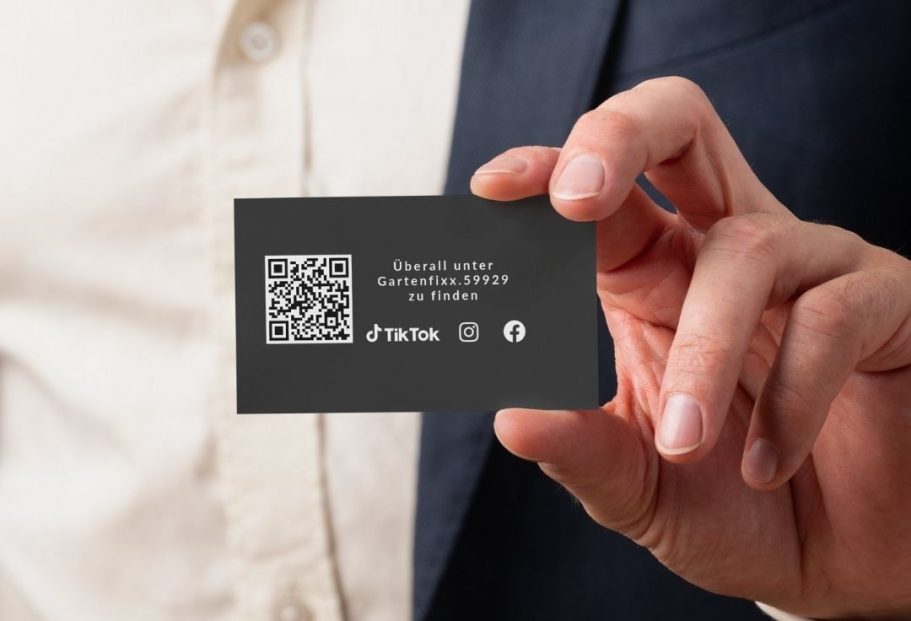 Hintere Seite der Visitenkarte für Gartenfixx