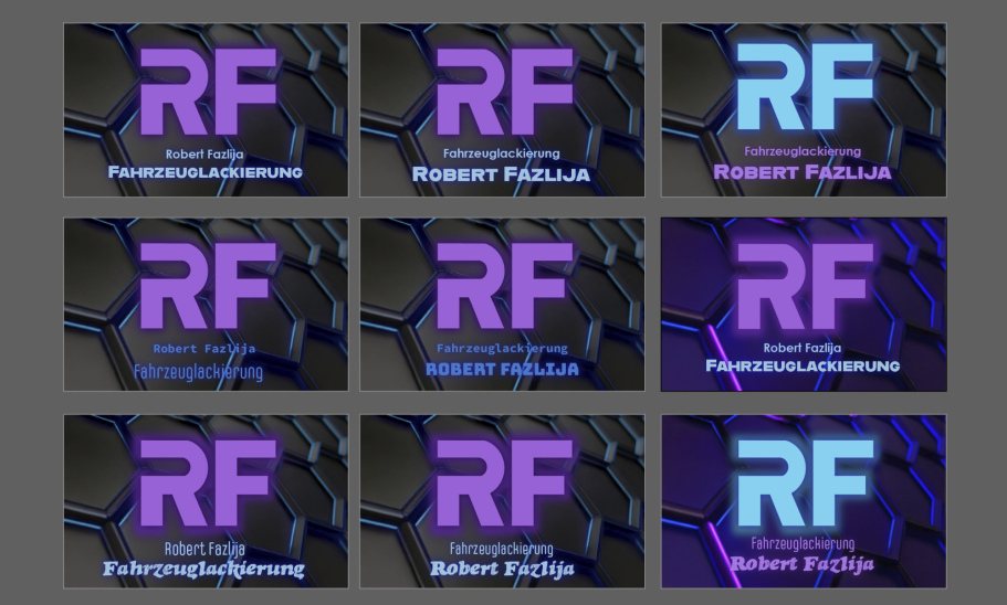 Logo Entwürfe für die Firma Robert Fazlija