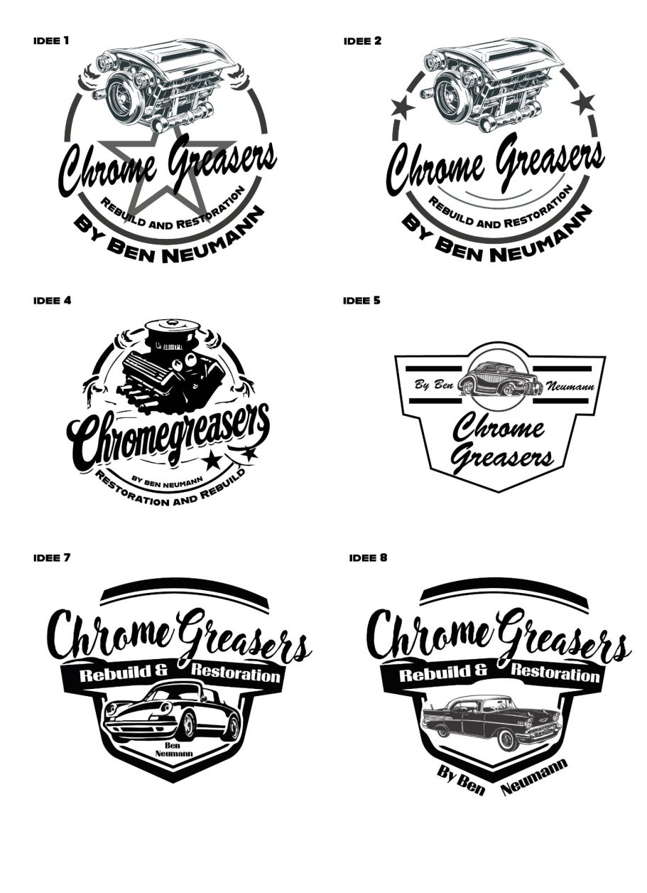 Logo Entwürfe für Firma Chrome Greasers